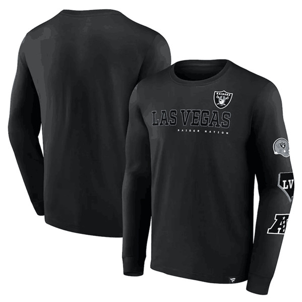 Men's Las Vegas Raiders Black High Whip Pitcher Long Sleeve T-Shirt